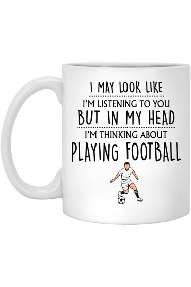 Q.PaddyShops Football Gift, Football Mug, Funny Football Gifts For Men, Him, Boyfriend, Dad, Footba