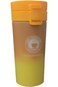Insulated Coffee Travel Mug with One-Touch Lid, Gradient Yellow and Brown, Coffee Style Logo