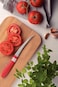Tramontina Cor&amp;Cor 2 Pieces Tomato Knife Set with Stainless Steel Blade and Red Polypropylene Handl