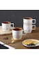 HOOPZOZA Ceramic Coffee Cup 320mL Handle Espresso Cup Retro Tea Mug Milk Cup for Cappuccino Latte (