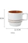 HOOPZOZA Ceramic Coffee Cup 320mL Handle Espresso Cup Retro Tea Mug Milk Cup for Cappuccino Latte (