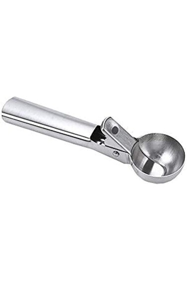 Solid Stainless Steel Ice Cream Scoop Spoon with Easy Trigger, Dipper for Fruits