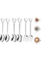 YelaJoy 6PCS Spatula Spoon Fork Set,Stainless Steel Coffee Spoon,Latte Coffee Spoon,Ice Cream Scoop