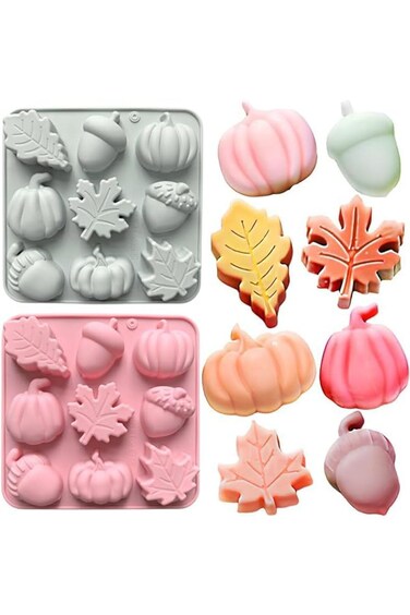 ALMEKAQUZ 2Pcs Silicone Mould,Chocolate Cookie Silicone Mould,3D Pumpkin Silicone Mould,Dessert Mou