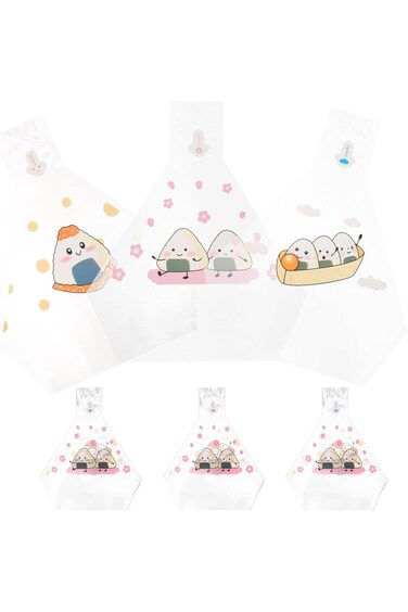 50pcs Triangle Rice Paper Wrappers for Kids,Sushi Maker Bags Onigiri Mold Wrappers