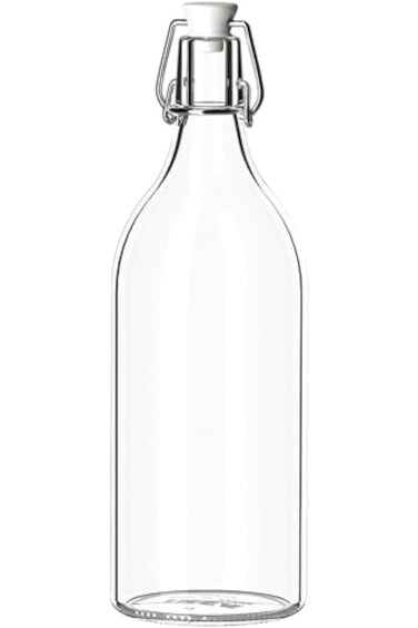 زجاجة كوركن مع سدادة زجاجية شفافة (1 لتر)