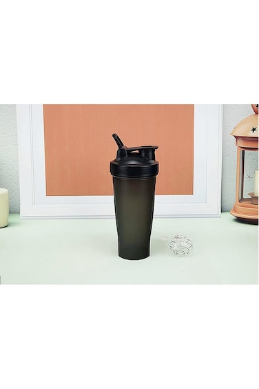 Protein Shaker Bottle, 600ml BPA-Free Leak Proof Fitness Sports Shake Cup