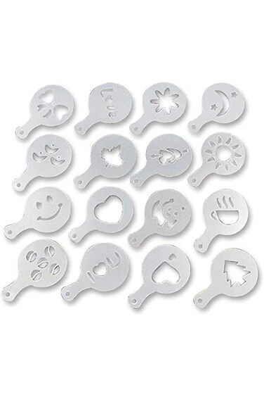 16Pcs/1Set Fancy coffee printing model thickening Coffee Latte Cappuccino Barista Art Stencils Cake