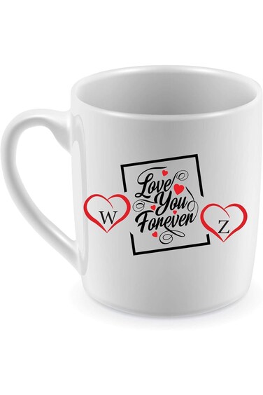 Ceramic Mug for Tea and Coffee with Double-Sided Design W&amp;Z Letters