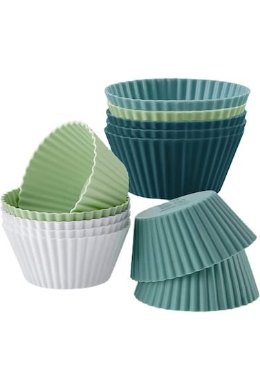 Excefore Reusable Silicone Baking Cups for Easy Baking - Non-Toxic, BPA Free, Dishwasher Safe Cake
