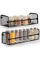 Greenco Wall Mount Single Tier Mesh Spice Rack, Black, Set 2