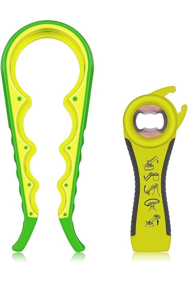 MIMIVIVA Jar Opener, Multi Function Bottle Opener Can Opener Kit, Jar Opener for Seniors with Arthr