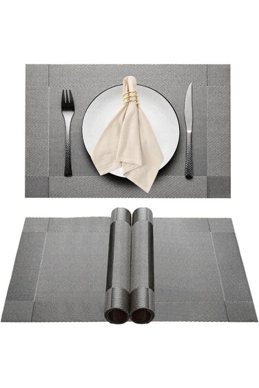 مفارش طاولة مقاومة للحرارة من بيكبيس، قابلة للغسل، مصنوعة من الفينيل المنسوج، أنيقة لطاولة الطعام