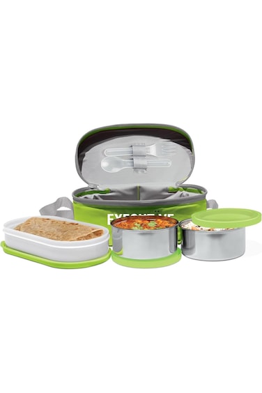 Milton Executive Lunch Box Set Soft Insulated Tiffin Box (2 Stainless Steel Containers, 1 Microwave