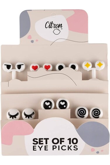 Citron Set of 10 Cartoon Eye Picks