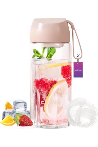 pyebe Sports Water Bottle, Plastic Fitness Cup w/Filter Scale, Leak-Proof, Juice Cup w/Portable Car