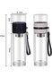 TORTES Tea Infuser Glass Bottle Tea Maker Travel Filter (Black)
