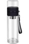 TORTES Tea Infuser Glass Bottle Tea Maker Travel Filter (Black)