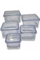 Square Food Storage Containers with Airtight Lids, Clear Plastic, Set of 5