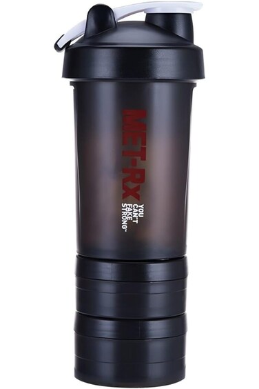 ALCOACH Shaker Bottle with Pill Organizer and Storage for Protein Powder, ProStak System, 450 ml