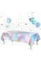 Qiliwiki 3 Pack Laser Iridescence Tablecloths - Shiny Holographic Foil Table Cloth for Parties, Wed