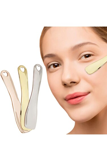 KASTWAVE Cosmetic Spatulas, 3 Pack Metal Makeup Spatula Mask Spatulas Applicator Mini Beauty Scoop
