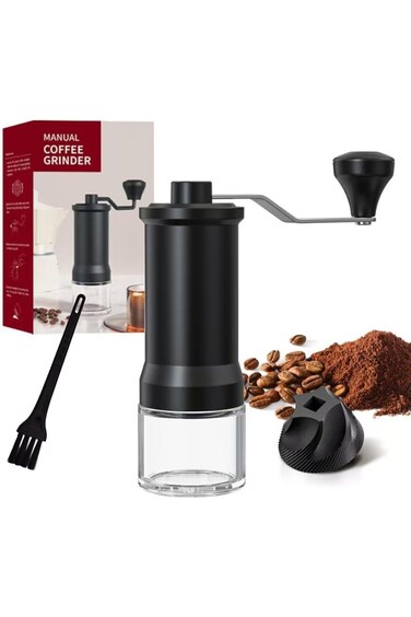 مطحنة قهوة يدوية من دورايمي، مطحنة قهوة محمولة مع نتوء سيراميك مخروطي، وضعية تحمل مزدوجة