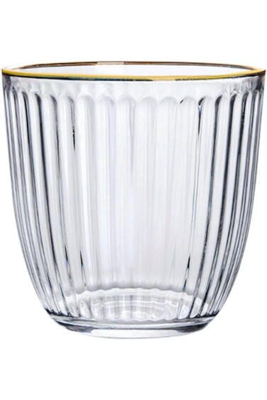 HOOPZOZA Crystal Glass Coffee Cup Tea Cup Mug With Inner Stripe 280mL (A-280)