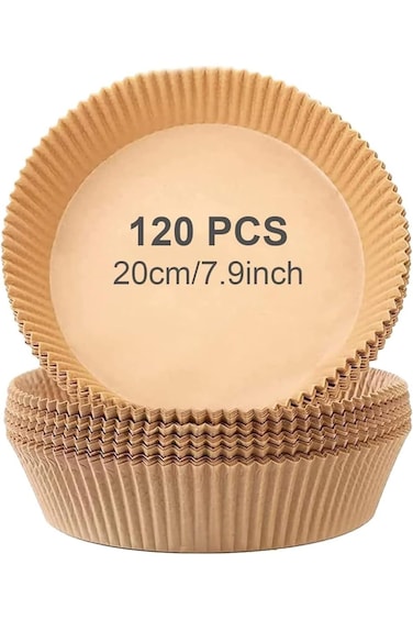 ECVV Air Fryer Disposable Paper Liner, 120 PCS Non-stick Disposable Liners, Baking Paper for Air Fr