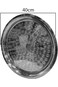 IN.HOUSE Large Round Stainless Steel Tray,Round Silver Tray, Serving Tray Size Diameter 40cm 1Piece