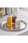 IN.HOUSE Large Round Stainless Steel Tray,Round Silver Tray, Serving Tray Size Diameter 40cm 1Piece