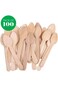 Rosy.Moment Wood Cutlery Small Dessert Spoons Natural Alternative to Plastic, Disposable Spoon Set