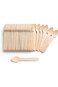 Rosy.Moment Wood Cutlery Small Dessert Spoons Natural Alternative to Plastic, Disposable Spoon Set