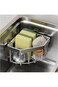 Lonimia Sponge Holder for Kitchen Sink Corner, Stainless Steel Sink Caddy Organizer, Dish Cloth Han