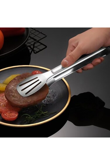 Stainless Steel Food Tongs Kitchen Utensils Buffet Cooking Tool Anti Heat Bread Clip Pastry Clamp f