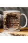 NALACAL 11oz White Ceramic 3D Bookshelf Mug, Library Shelf Cup, Book Lovers Coffee Mug, Perfect for
