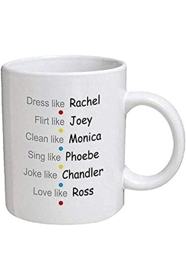 Other Ceramic Mug - FRIENDS TV SHOW DESIGN - 3.2E+2 ml - White - Modern - Reusable - Friendship Day