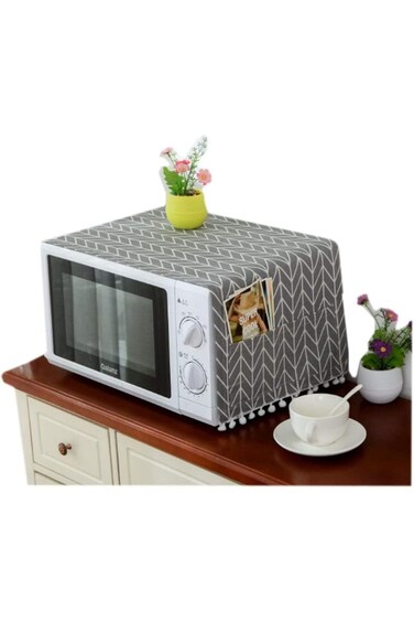 غطاء فرن الميكروويف، غطاء حماية من الغبار للأجهزة المنزلية، مع مساحة تخزين جانبية 4