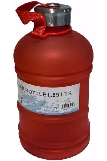 B&amp;D Large Water Bottle, 1.89 Litre Capacity, Red, with Carry Handle