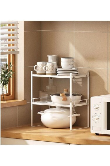 منظمات الرفوف، حامل رف فرن الميكروويف، تخزين على سطح المطبخ، منظم التوابل، تحت الحوض