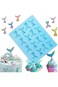 KASTWAVE 16 Cavity Mermaid Tails Silicone Molds, Mermaid Molds for Chocolate, Fondant, Cake Decorat