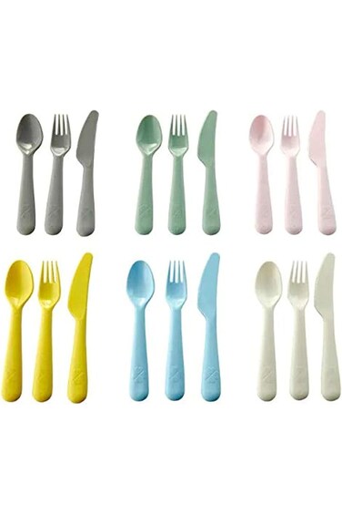 Ikea Boutique Store Kalas Plastic Cutlery Set - 18 Piece (Multicolour)