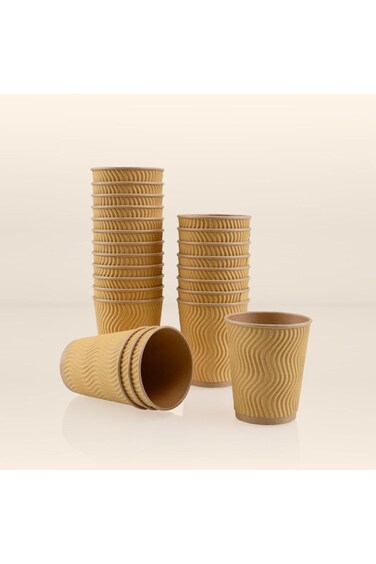 أكواب ورقية بنية اللون، ٢٤ قطعة، ٨ أونصة