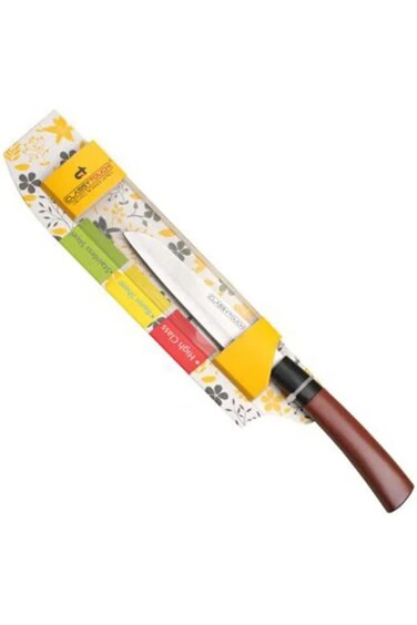 سكين الطاهي من الفولاذ المقاوم للصدأ من CLASSYTOUCH، بمقبض من بلاستيك ABS بنسيج خشبي