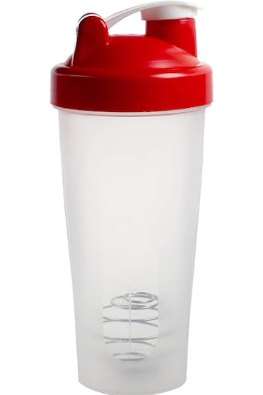 Plastic Protein Shaker 600ml red