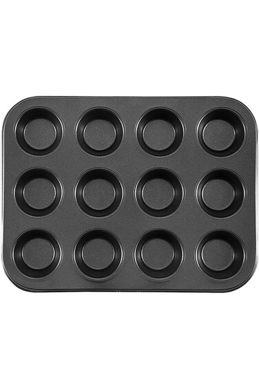 Tazweeq 12 Cup Muffin Pan, Cupcake Pan, Non-stick Baking Tin Tray for Mini Muffin Cupcake Tart, Eas