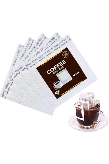 Shopnic 50Pcs Drip Coffee Filter, 1-2 Cups Single Serve Disposable Drip Coffee Filter Bag: Convenie