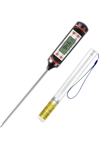 مقياس حرارة اللحوم الرقمي من ماكمولا للمطبخ، مقياس حرارة الطعام الفوري مع مسبار طويل، شاشة LCD فائقة السرعة