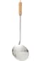 RAJ STEEL ZARA SKIMMER WOODEN HANDLE, 42.5 CM, SILVER, RSZ005, Fryer Food, Pasta Skimmer, Spaghetti