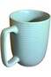 WDA Ceramic Coffee Mug with Ribbed Texture, Mint Green